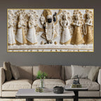 Divine Shrinathji with Devoted Gopis 3D Canvas Wall Painting