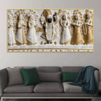 Divine Shrinathji with Devoted Gopis 3D Canvas Wall Painting