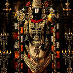 Divine Tirupati Balaji Floating Frame Crystal Wall Painting