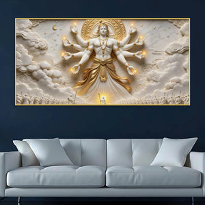 Divine Vishvarupa Lord Vishnu 3D Canvas Wall Painting