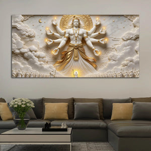 Divine Vishvarupa Lord Vishnu 3D Canvas Wall Painting