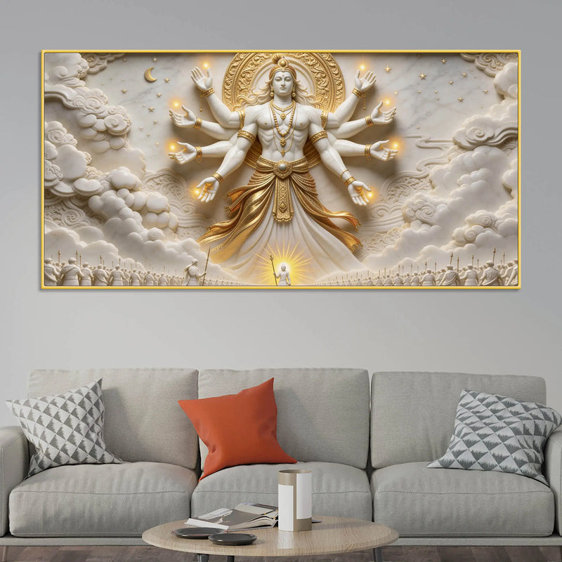 Divine Vishvarupa Lord Vishnu 3D Canvas Wall Painting