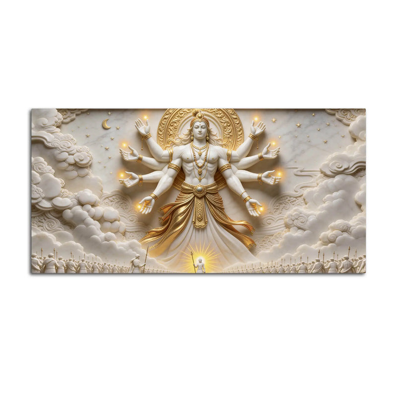 Divine Vishvarupa Lord Vishnu 3D Canvas Wall Painting