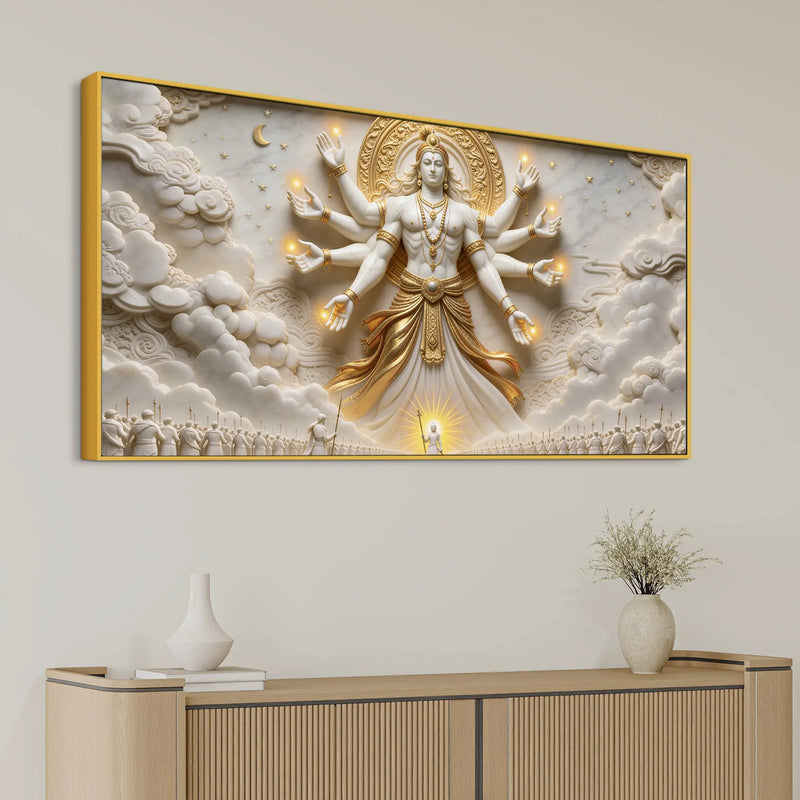 Divine Vishvarupa Lord Vishnu 3D Canvas Wall Painting
