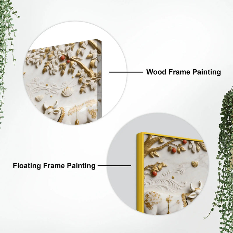 Divine Vrindavan Gopis and Sacred Cows Premium 3D Canvas Wall Painting