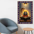 Divinity of the Shivling Floral Border Vertical Wall Painting