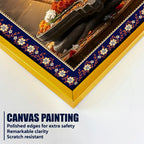 Divinity of the Shivling Floral Border Vertical Wall Painting