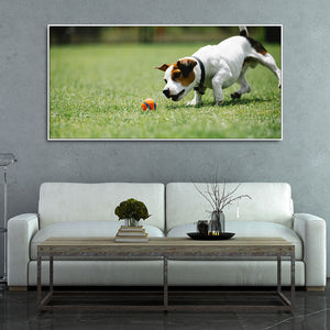 Dog Playing Canvas Wall Painting