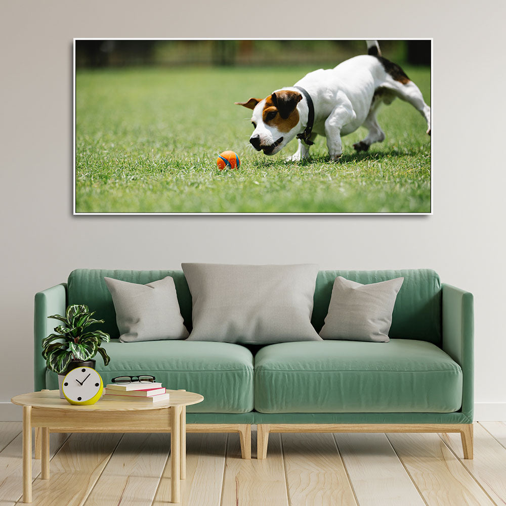 Dog Playing Canvas Wall Painting