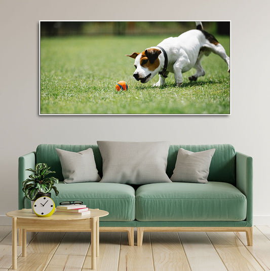 Dog Playing Canvas Wall Painting