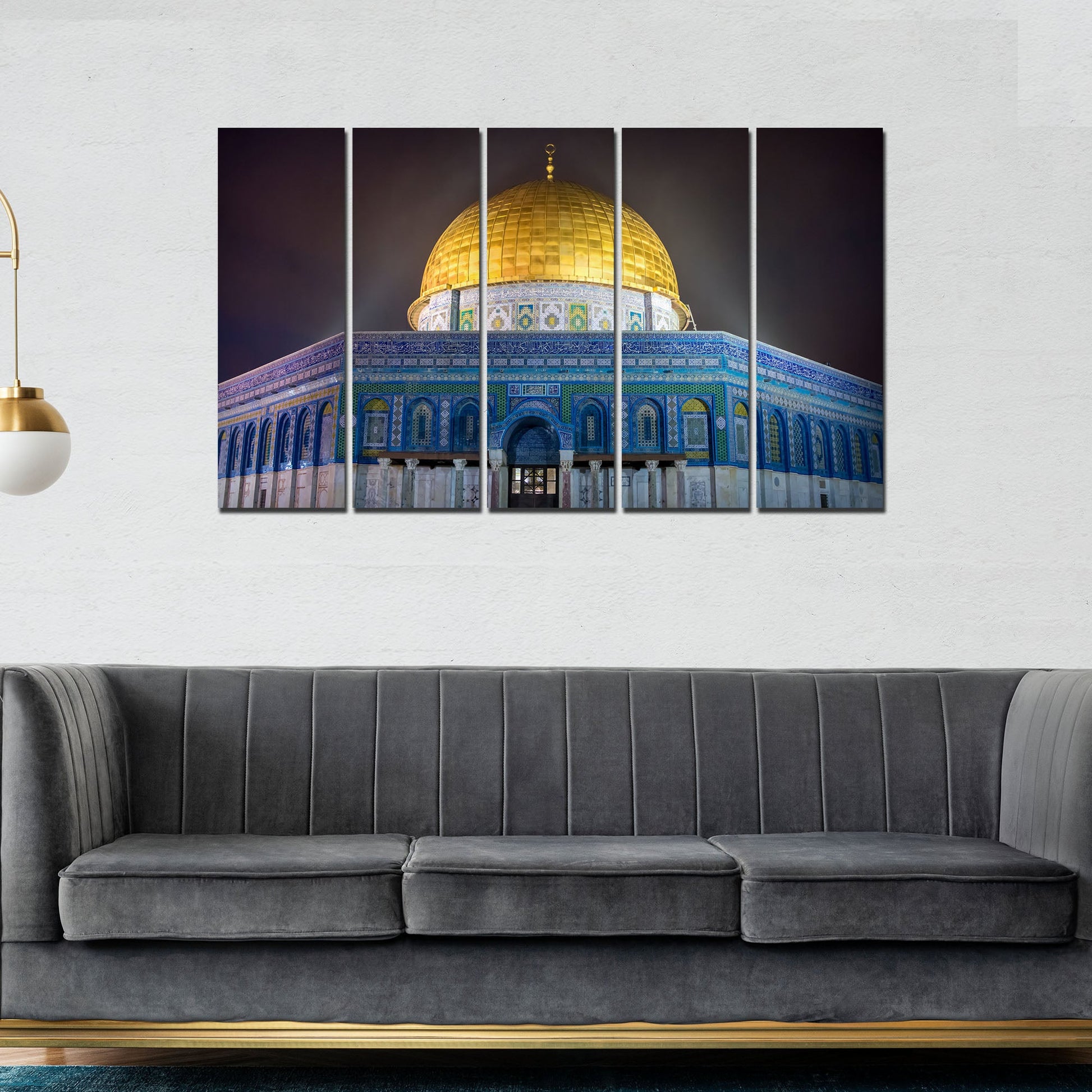 Dome of the Rock Islamic Monument Wall Painting Set of 5