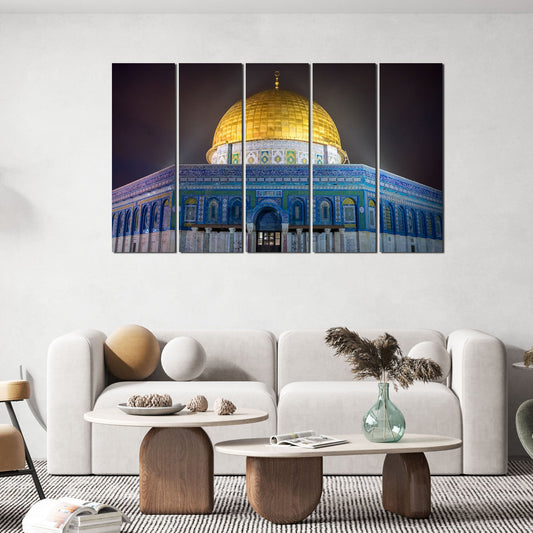 Dome of the Rock Islamic Monument Wall Painting Set of 5