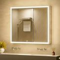 Double Door LED Mirror Cabinet with Warm Backlight and Touch Sensor