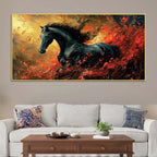 Dramatic Horse Canvas Wall Abstract Painting for Modern Homes