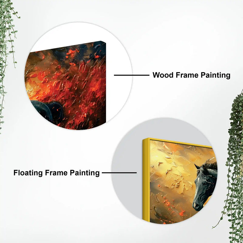 Dramatic Horse Canvas Wall Abstract Painting for Modern Homes