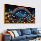 Dreamy Rainbow Abstract Canvas Painting for Home Interiors