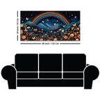 Dreamy Rainbow Abstract Canvas Painting for Home Interiors