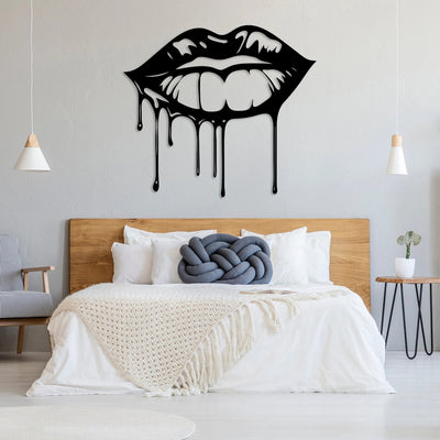 Dripping Lips Design Shade Metal Art Wall Decor