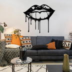 Dripping Lips Design Shade Metal Art Wall Decor