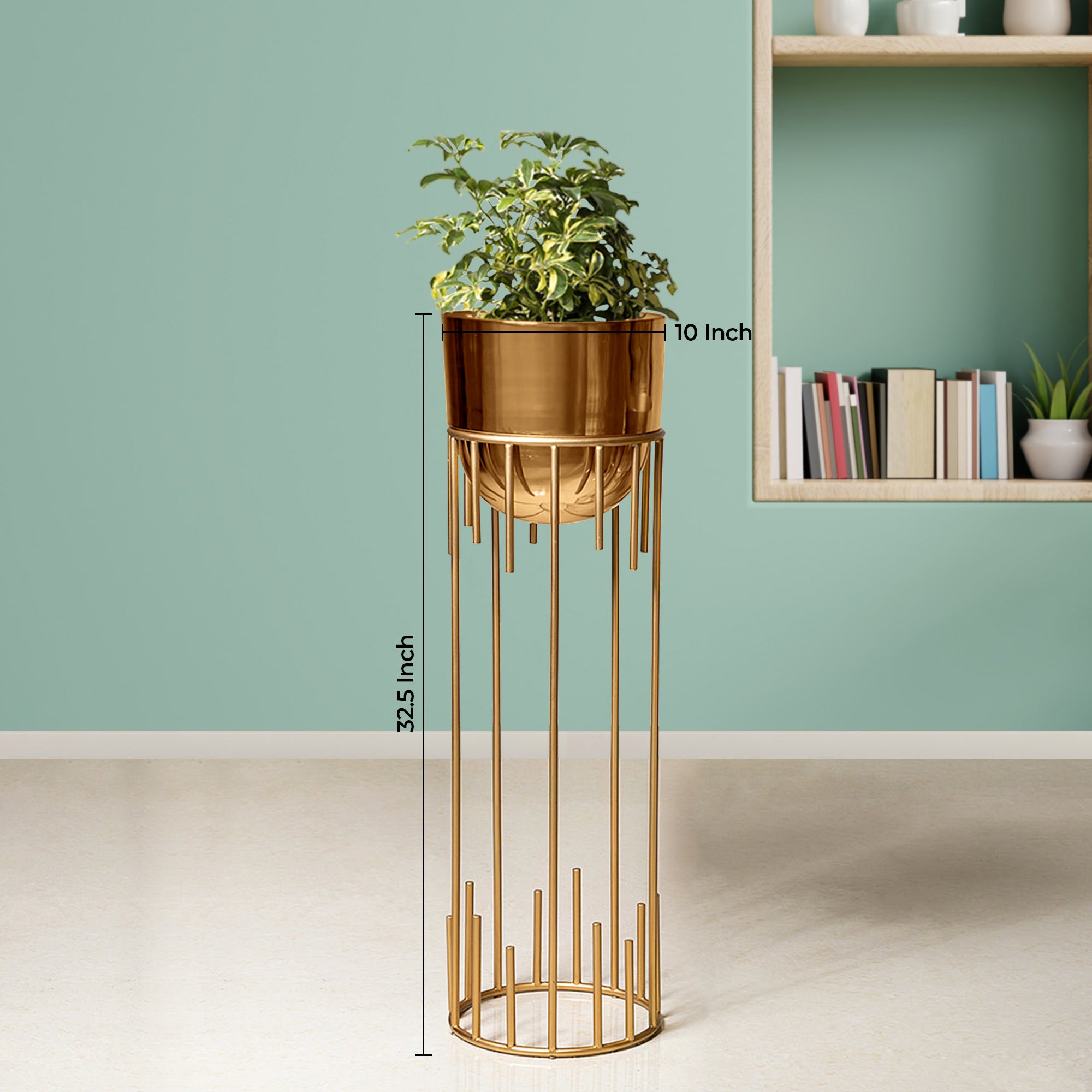 Dripping Luxury Metal Golden Finish - Large Size Planter