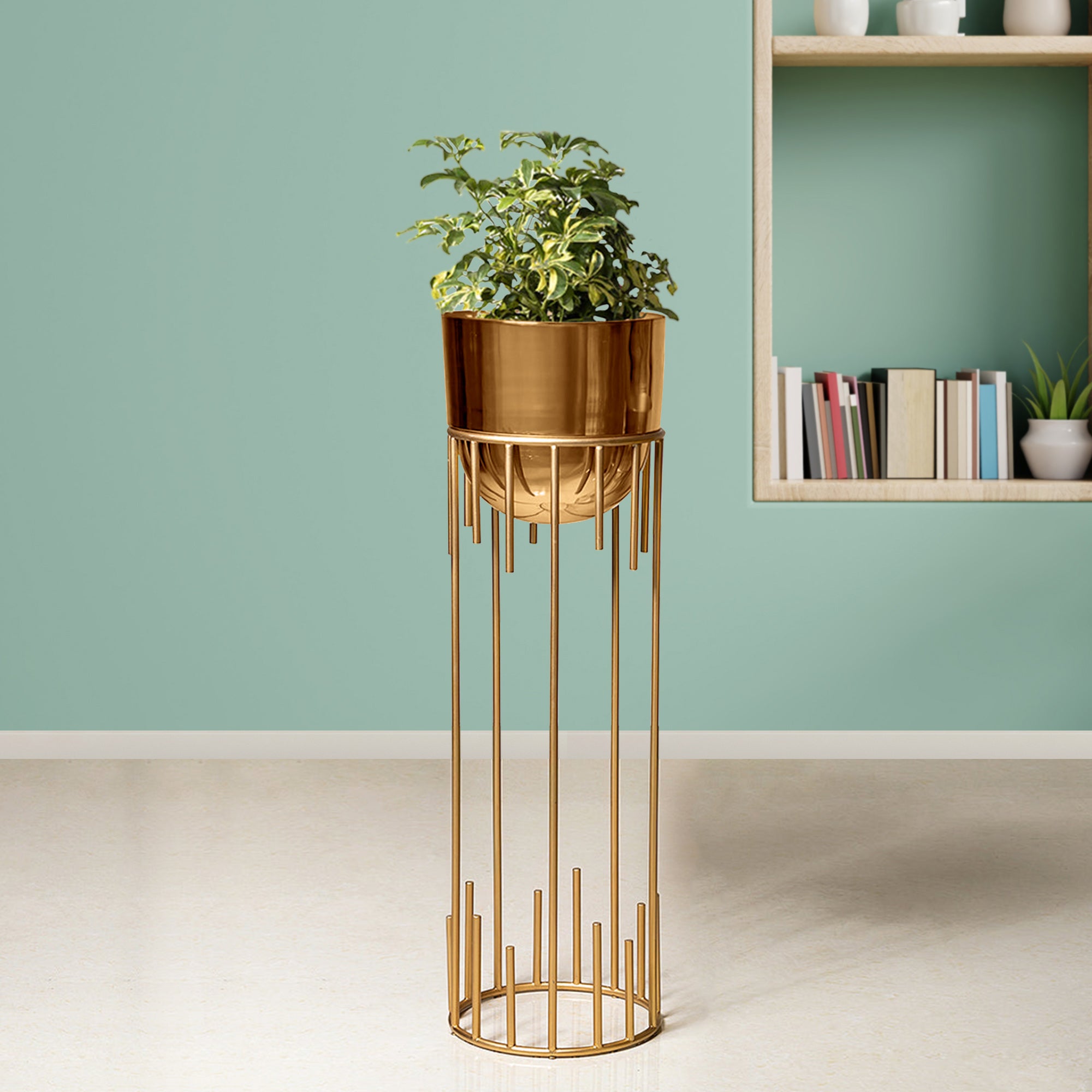 Dripping Luxury Metal Golden Finish - Large Size Planter