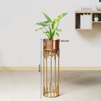 Dripping Luxury Metal Gold Stand & Ross Gold Pot - Medium Size Planter