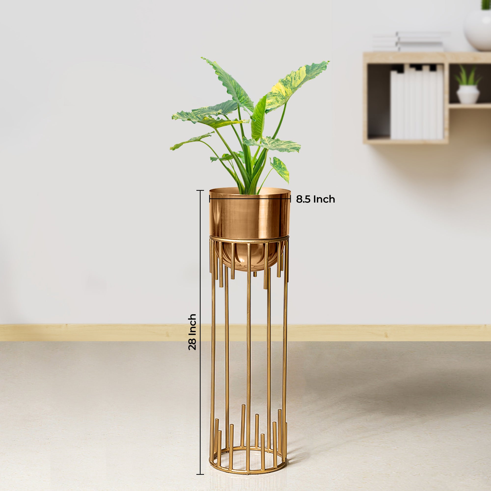 Dripping Luxury Metal Golden Finish - Medium Size Planter