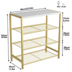 Durable Gold Shoe Organizer with Decorative Shelf Surface