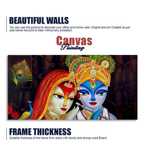 Dwarkadhish Krishna with Radha Canvas Wall Painting