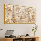 Eiffel Tower, Capitol & Statue of Liberty Luxury 3D Canvas Wall Painting