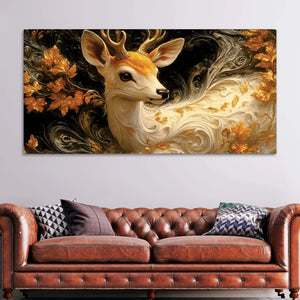 Elegant Abstract Deer Canvas Wall Luxury Painting for Bedroom Decor