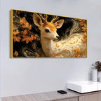 Elegant Abstract Deer Canvas Wall Luxury Painting for Bedroom Decor