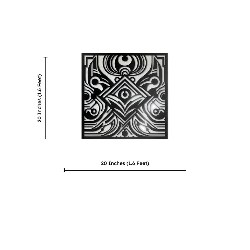 Elegant Abstract Design Square Metal Art Wall Decor