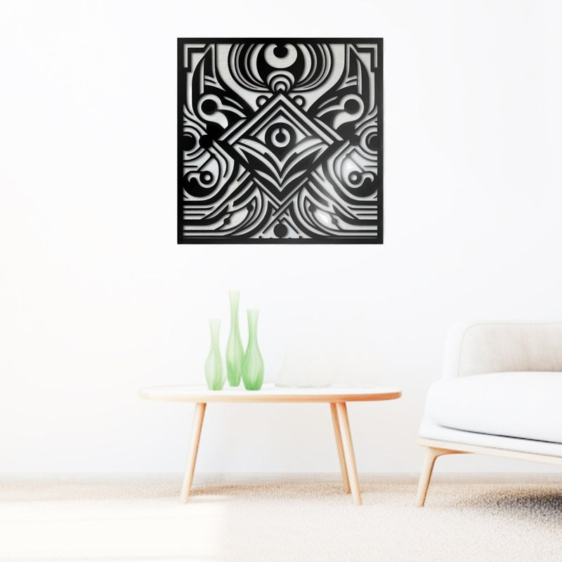 Elegant Abstract Design Square Metal Art Wall Decor