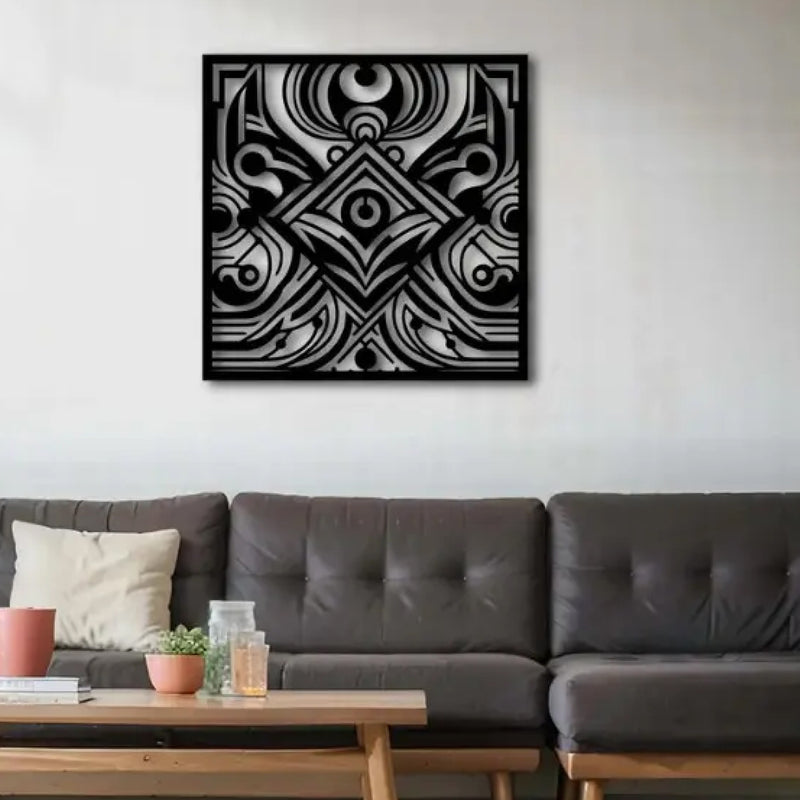 Elegant Abstract Design Square Metal Art Wall Decor