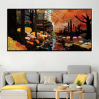 Elegant Abstract Fall Forest Canvas Painting