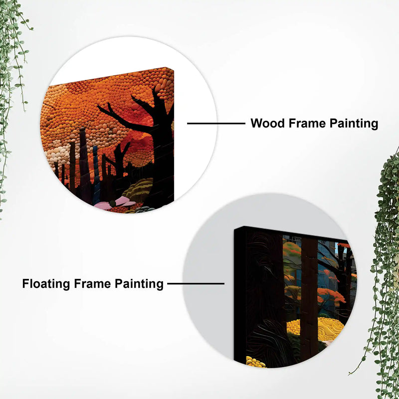 Elegant Abstract Fall Forest Canvas Painting