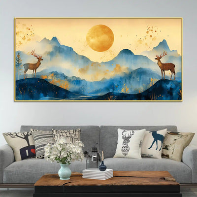 Elegant Abstract Mountain Scene Canvas Painting
