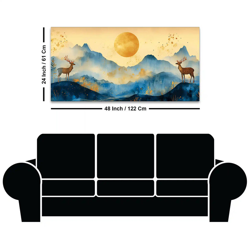 Elegant Abstract Mountain Scene Canvas Painting