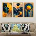 Elegant Artistic Abstract Canvas Wall Painting Set of Three