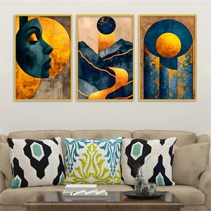 Elegant Artistic Abstract Canvas Wall Painting Set of Three