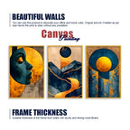 Elegant Artistic Abstract Canvas Wall Painting Set of Three