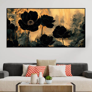 elegant-black-floral-canvas-wall-art-abstract-painting