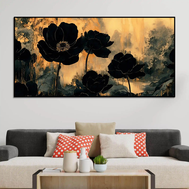 elegant-black-floral-canvas-wall-art-abstract-painting