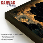 Elegant Black Floral Canvas Wall Art Abstract Painting
