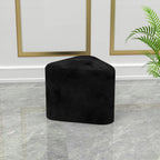 Elegant Black Ottoman Pouffe with Diamond-Stitch Top