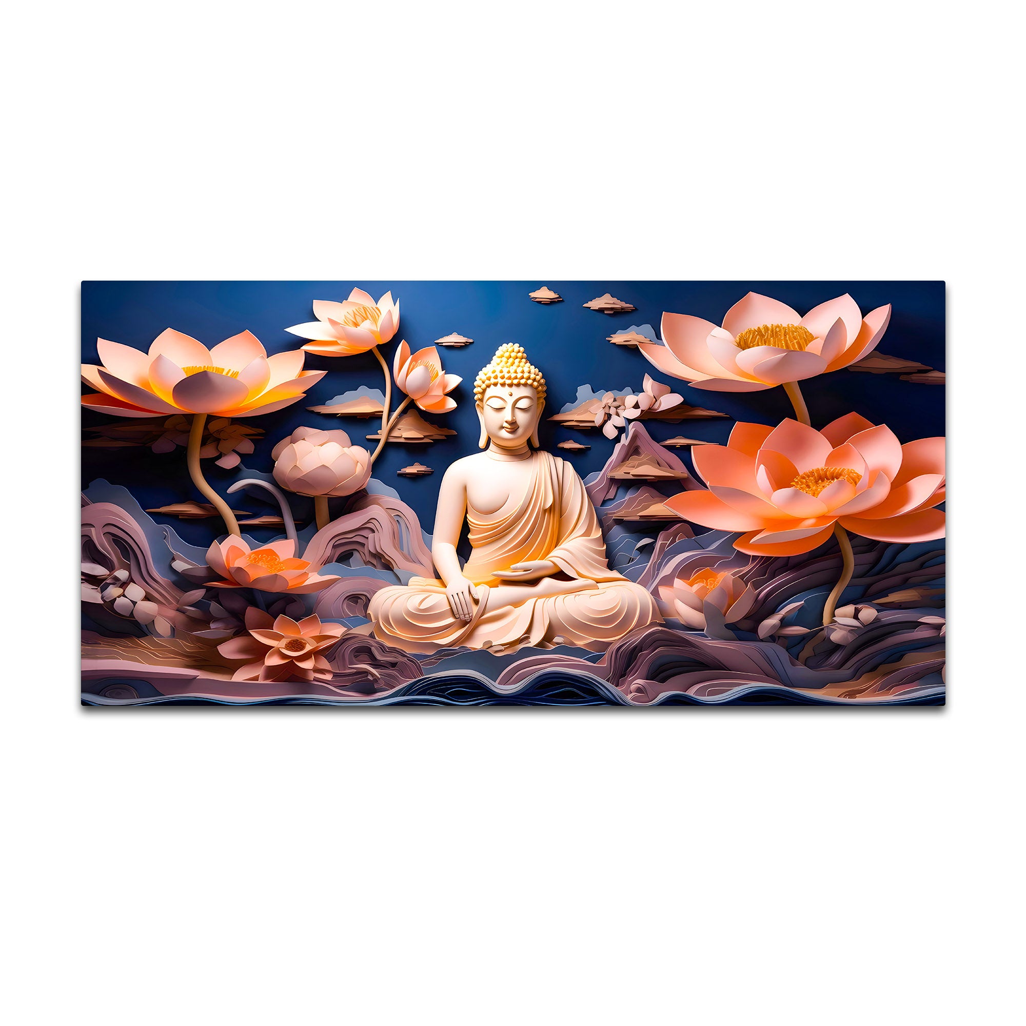 Elegant Buddha Canvas Wall Painting for Luxury Home Styling