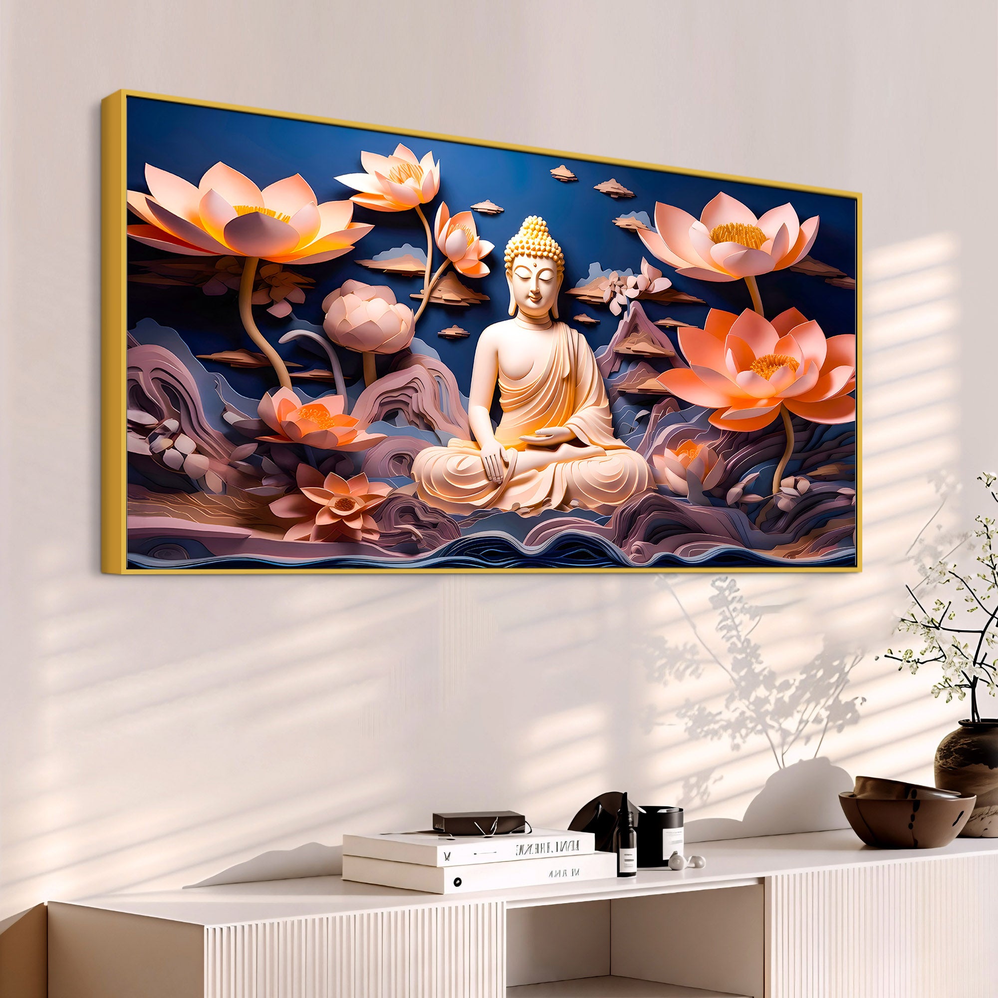 Elegant Buddha Canvas Wall Painting for Luxury Home Styling