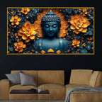 Elegant Buddha Crystal Glass Painting for Luxury Home Décor