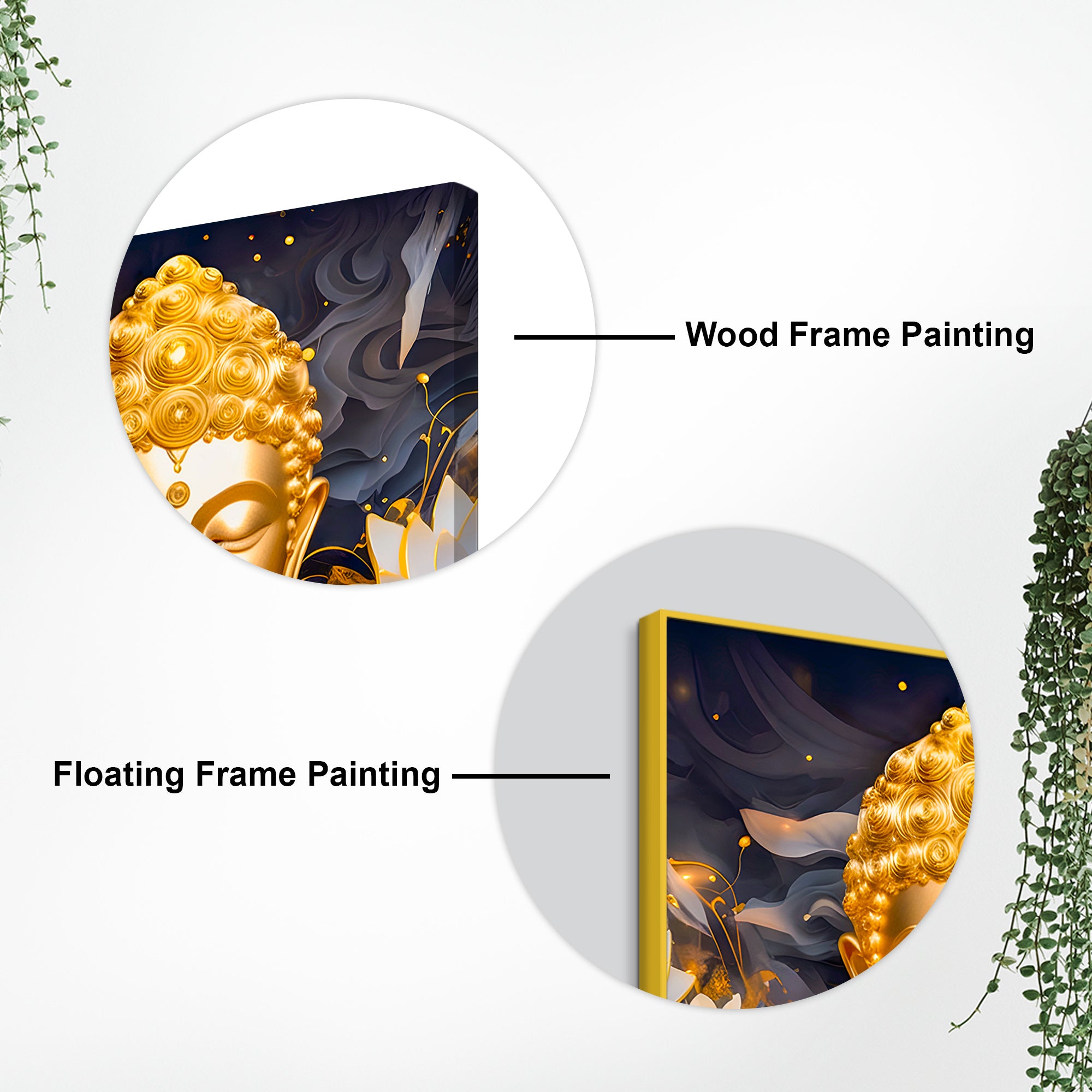 Elegant Buddha Face Lotus Wall Painting for Home